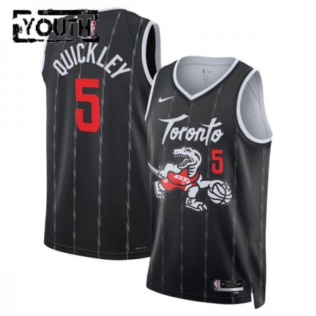 Dres Toronto Raptors Immanuel Quickley Nike 2025-26 City Edition Crno Swingman - Dječji